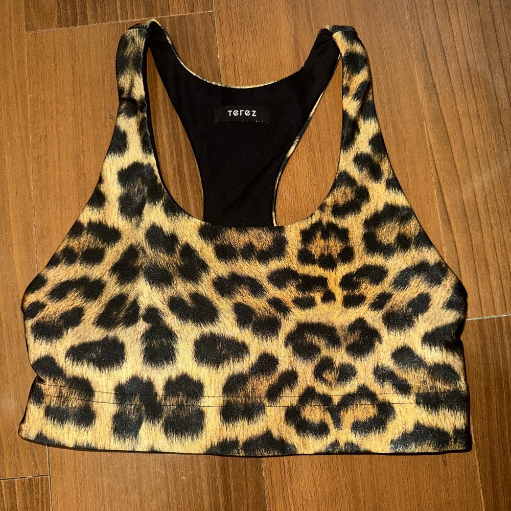Terez Cheetah Leopard Print Sports Bra